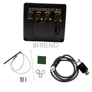 Pegs Guitar Pickups Preamp EQ Tuner Piezo Pickup Equalizer System Equalizer EQ with Tuner for Acoustic Guitar pickup