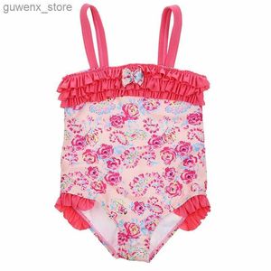 Swim toele girl girl swimwear rosso volant floreale da bagno da bagno da bagno da bagno da bagno per bambini costume da bagno abita da bagno 1-5 anni y240412