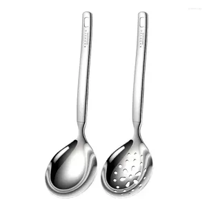 Spoons zuppa mestoli durevoli in acciaio inossidabile cucchiaio a manico lungo la guscio filtrante addensato cottura multiuso