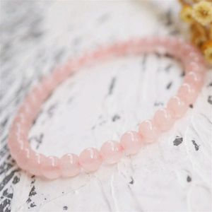 Instagram 6mm Pink Crystal Single Loop Fashion Girl Heart Women's Minimalist Bracelet Jewelry