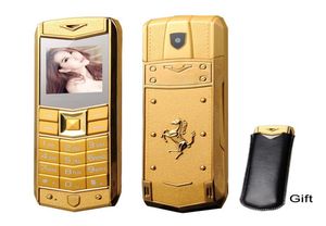Telefoni cellulari Super Luxury sbloccati per Man Women Dual Sim Card Mp3 Metal Metal Telaio in acciaio in acciaio cellulare Case9026339