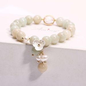 Wersja koreańska słodkowodna perłowa kryształowy pojedyncza pętla modna biżuteria bransoletki dla najlepszego przyjaciela Best Friend Flower