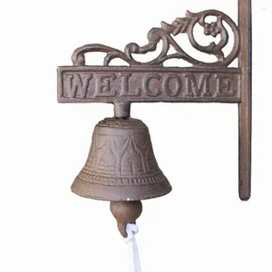 Dekorativa plattor vintage rustik gjutjärn välkomstskylt ring Bell Country Farmhouse Wall Decor Door Antique Style