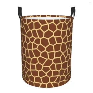 Laundry Bags Foldable Basket For Dirty Clothes Giraffe Skin Brown Storage Hamper Kids Baby Home Organizer