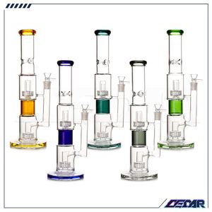 15,7 Zoll Dual Wheel Glass Flasa Becher Bong Wasserleitungen dickes Material zum Rauchen mit 18 mm Schüssel