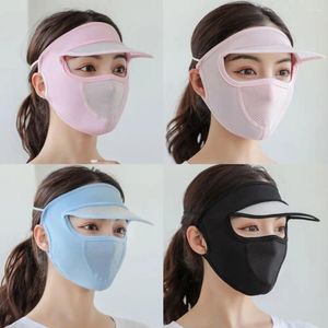 Bandanas plaj tozu korumalı güneş koruyucu nefes alabilen yaz ipek tam yüz maske anti-ultraviyole kadınlar güneş şapka açık hava spor şapka