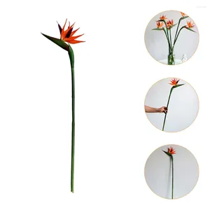 Decorative Flowers Birds Paradise Artificial Arrangement Fake Flower Orange Home Adornment