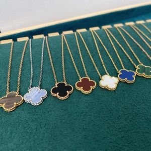 four leaf clover necklace designer for women 925 sterling silver necklace 1 flower pendant necklace 18k gold plated onyx agate jewelry Valentines Day DHgatr gift