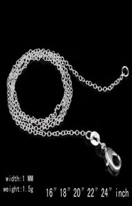 925 Sterling Silver Necklace Rolo Quot o Quotチェーンネックレスジュエリー1mm 16039039 24039039 925 SILVER DIY CHAI7469218