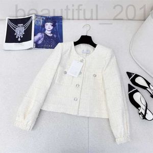 Women's Jackets designer 2024 early spring new Nanyou Cha temperament socialite gentle and slimming bubble sleeve round neck coarse tweed woven jacket MZ4R