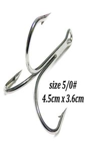 100PCS Treble Hooks Fishing Hook 4 5 3 6cm Size 5 0 High Carbon Steel Sharp Hook Barbed Hook Pesca327u6549194