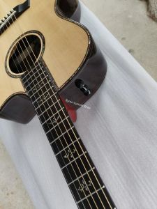 Gitarrfri frakt Cutaway Body Armstöd Solid Spruce Acoustic Guitar Abalone Inlägg AAA Electric Guitar kan skicka från oss Storbritannien