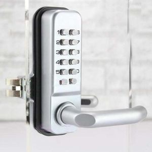 Mechanical Password Glass Door LockKeyless Code Locks Color Silvery9173222