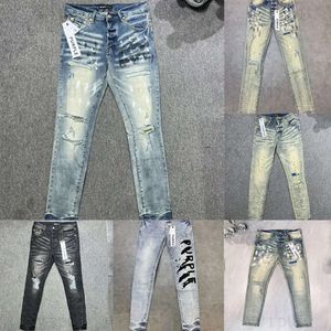 2024 jeans viola di grandi dimensioni uomini da donna designer di marchi di marca Driver Driver Streetwear Denim Pants Mans Fashion Multicolour Punk Pant Mens Hiphop Jean KG668