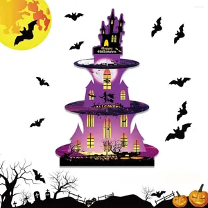 Party Supplies 4 Typles Halloween Pumpkin Three Floors Cake Stand Happy 2024 Decors Castle Dessert For Kid Birthday Favor