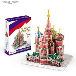 3D Puzzles MaxRenard 3D Stereo Puzzle Paper DIY Model Vasily Cathedral World Famous Constructions Toys for Kids Adult Gift Home Decoration Y240415