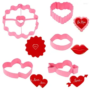 Baking Moulds Heart Cookie Cutter Stainless Steel Lips Biscuit Molds Fondant Pastry Cakes Decorating DIY Valentine's Day Kitchen Tools