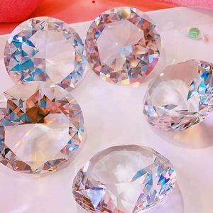 Crystal Diamond Flat Bottom Ornaments Sun Catcher Shine Home Decoration Home Cabinet Dining Table Room Decoration 240408