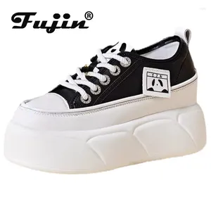 Scarpe casual Fujin 8cm 2024 Genuina cuneo in pelle posa