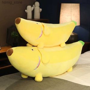 Bambole peluche 80-120 cm Kawaii Cartoon Fruit Banana Cane Pustino Peluga Cuscino morbido Cuscino Cuscino carino Baby Girlfriend Regalo per le vacanze Y240415