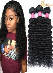 9A Brazilian Virgin Hair Deep Wave Bundles 4pcs lot 100 Deep Curly Virgin Human Hair Bundles4676885