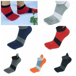 Men's Socks No Show Five Finger Fashion Comfortable Sports Men Striped Bright Color Short Mesh Breathable Man