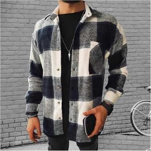 Mäns jackor herrar mode vårplädet casual flanell skjortor man långärmad mjuk komfort smal passformar män designer down jacka ca dhgmp