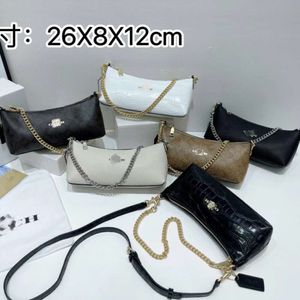 Designer Coache Bag Coaches CoachShoulder New Kouchi C Family Womens Classic Old Flower Charlotte Chain Law Stick Underarm Handheld One Shoulder Crossbody Mahjong