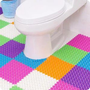 Maty do kąpieli wielokolorowe uwielbiają patchwork oporny na poślizg łazienkowy dywan tnąca podkładka wodoodporna mata dywanów 10 sztuk/partia