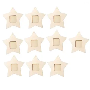 Frames 10 Pieces Wooden Mini Star Hanging Picture For Home Party Decoration