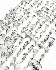 20 Pieces/lot Small Mix Stainless Steel Rings for Women Music Butterfly Flower Charm Love Letter Ring Wholesale lots bulk3544771