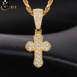 Fashion Design Hip Hop Jewelry Cross Necklace 925 Sterling Silver Asscher Cut VVS Moissanite Diamond Iced Out Cross Pendant