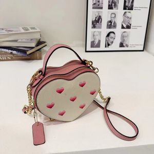 Luxury Designer Love bag for Women Small Shoulder Zipper Bag Fashion Heart Chain Handbag Wallet Coin Purses Black Pink Messenger Bags