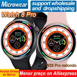 Watches W28 Pro Redondo Smartwatch Men NFC BT Ring trådlös laddning Rundskärm för kvinnor Titta på 8 Pro Smart Watch