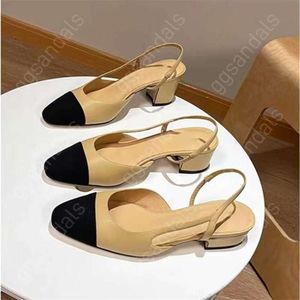 Designer Women Slingbacks Sandália Correntes de sandálias BEIGE BEIGE BALLERINAS SANDALS SANDIAS SENHORAS FESTO VESTURA DE VESTIDO