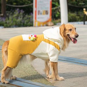 ملابس الكلاب عباد الشمس أربعة أرجل بدلة القطن الذهبي لابرادور كبير الشتاء الحيوانات الأليفة تشاي متوسط ​​كبير