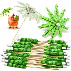 Zapasy imprezy 30pcs Tropical Palm Tree Paper Parasol Koktajl Owoce Kakiety Buppake Hawajskie Dekoracje ślubne