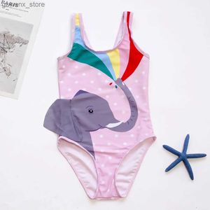 One-Pieces Elephant Ear Deco Children Girls Swimwear For Kids One Piece Swimsuit Summer Beach Child Baby Swimming Bathing Suit Monokini Y240412