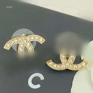 Vanclef Necklace Sier Earrings Stud Fashion Stud Earrings Woman Designer Earring Multi Colors C Letter Jewelry Women