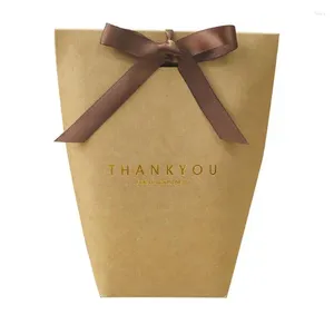Opakowanie prezentowe Dziękuję Merci Bag Wedding Party Favors Bags Candy Jewelry Cucków Składane pudełko LX7209