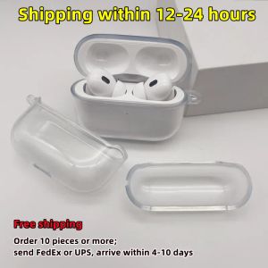 USA Warehouse Clear Case for Air Pods Pro2 Air Pods3 Earphones Case Hörlurtillbehör Klar öronfodral Täckning Trådlös laddning Box Protective Earphone