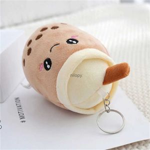 Schlüsselanhänger Lanyards Plüsch Doll Bubble Tee Tee Tastatur Obst Tee Tee -Hälter Boba Doll Plüschspielzeug Kawaii Stoffa Milk Tee Keyring Freundin Freundin