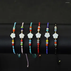 Очарование браслетов Bohemain Плетене для цветочного браслета Регулируемая веревка ручной работы.