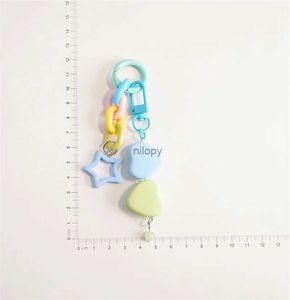 Keychains Lanyards Candy Colors Star DIY Keychain High Quality Acrylic Pendant Backpack Keyring Charms Car Keychain Wholesale Friend Couple Gift