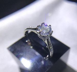 Wedding Rings WYJZY Inlaid Zircon Ring For Women Classic Heart Lady39s Engagement Fashion Flower Shape Styling Fine Jewelry2226115