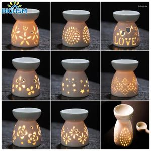 Titulares de vela Cerâmica queimador de petróleo Burner essencial ioga derretia de cera Defusor Decoração de porcelana de porcelana