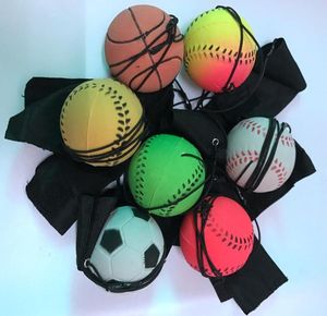 2018 Nowy zabawny sprężysty fluorescencyjny gumowy zespół nadgarstek Ball Ball Gags Zabawki Zabawne Elastic Ball Training Kids Toys Antistress Random Colo2100432