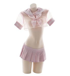 Vestido de marinheiro rosa fofo lolita roupa erótica cosplay figurina de uniforme