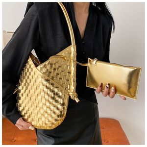 Shiling handmade woven bag single shoulder underarm bag straw woven bag Instagram style niche womens bag vacation fashion 240415
