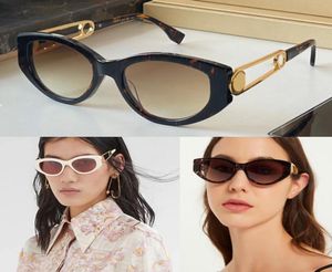 Cat Eye O039lock Okulary przeciwsłoneczne oryginalne kobiety luksusowe złoto metalowe designerkie marki Tortoiseshell Vintage Gradient okulary stawowe na1141990